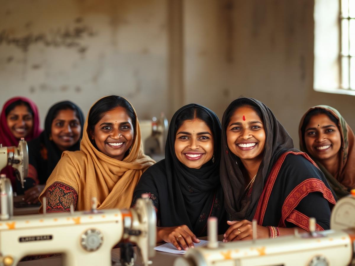 Women at a vocational training workshop